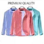 3 pcs Combo Men's Ban Collar Cotton Shirt