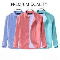3 pcs Combo Men's Ban Collar Cotton Shirt