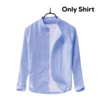 3 pcs Combo Men's Ban Collar Cotton Shirt - Image 2