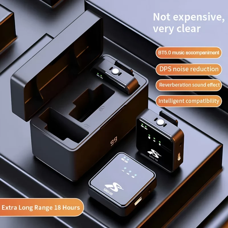 🎤 Dual Wireless Microphones – একটি রিসিভারের সাথে দুইটি মাইক্রোফোন 🔊 Omni-Directional Pickup – সব দিক থেকে পরিষ্কার সাউন্ড ক্যাপচার 🔇 Advanced Noise-Canceling Technology – নয়েজ-ফ্রি অডিও রেকর্ডিং 📱 Type-C & iPhone Compatible – অ্যান্ড্রয়েড ও iOS সাপোর্ট 📡 20-Meter Wireless Range – ফ্রিলি মুভমেন্টের সুবিধা 🔋 Up to 6 Hours Working Time ⚡ 800mAh Charging Case – দীর্ঘ ব্যবহারের জন্য 🧳 Compact & Lightweight Design 🎬 ভ্লগিং, ইন্টারভিউ, পডকাস্ট, অনলাইন ক্লাস ও লাইভ স্ট্রিমিংয়ের জন্য আদর্শ